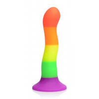 Proud Rainbow Silicone Dildo with Harness 7.2 Inch